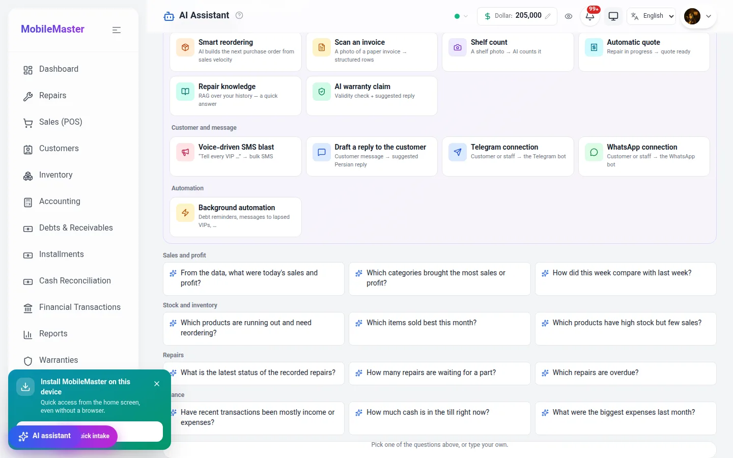 AI assistant cost and usage