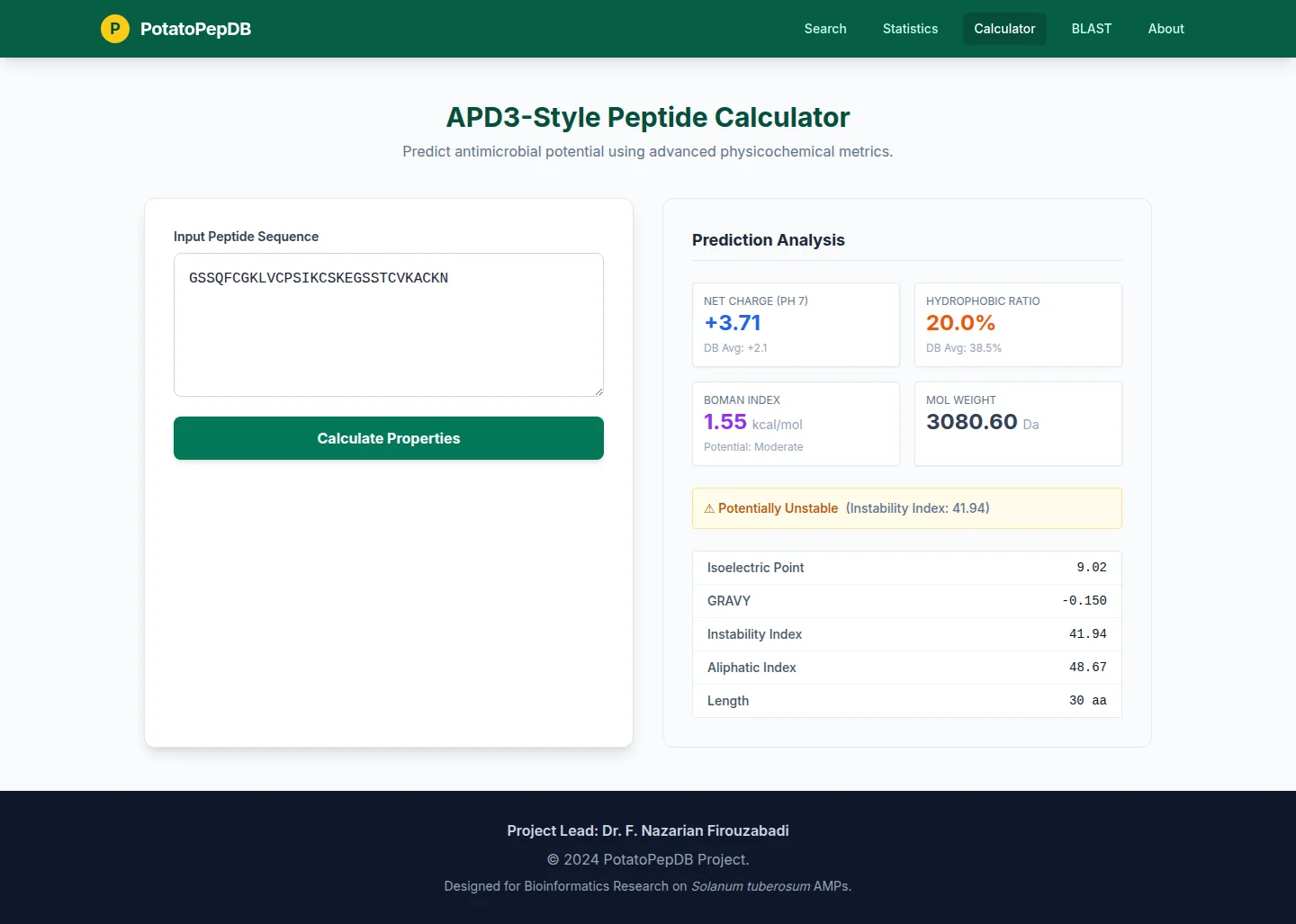 APD3-style physicochemical calculator