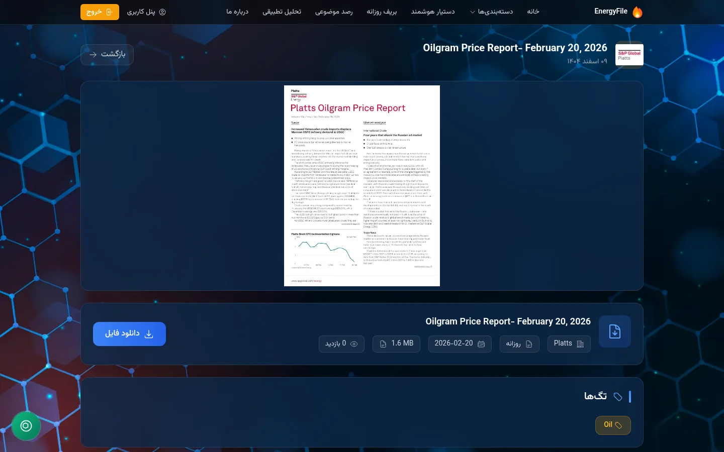Document preview with metadata and download
